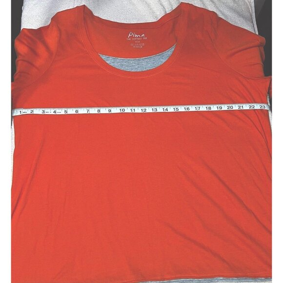 Pima Womens Orange T Shirt 18/20 “ The Softest T Shirt” 3/4 Sleeve Super Soft - Picture 3 of 5